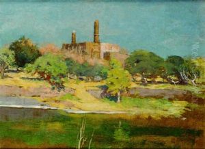River Landscape With A Ruin Of A Mosque River Landscape With A Ruin Of A Mosque