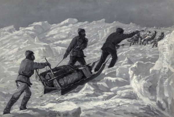 Pulling The Pulk Through The Snow - view 1
