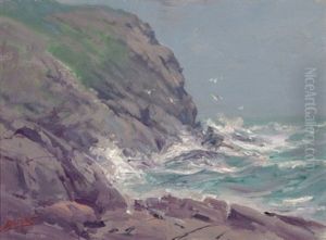 Rocky Seascape by Milton James Burns