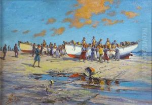 Fisherfolk Gathering After The Catch