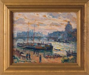 Le Pont Des Arts, Paris by George Brainard Burr