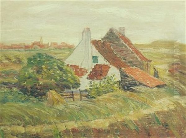 Cottage Landscape With A City In The Distance - view 1