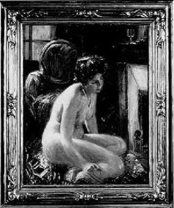 Nude By Fireplace by George Brainard Burr