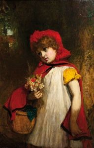 Little Girl In Red Cape by John Burr
