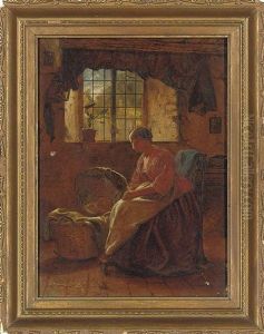 A Young Mother And Sleeping Child by John Burr