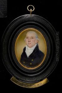 A Gentleman, Wearing Dark Blue Coat With Brass Buttons And Frilled White Cravat