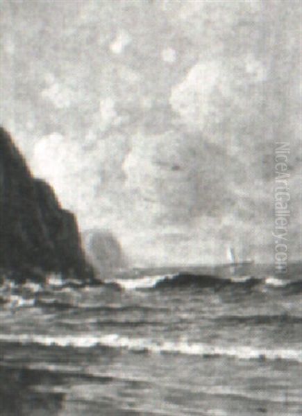 Sailing Off A Rocky Shore - view 1