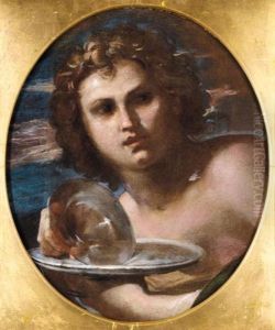 Study Of A Youth, Head And Shoulders (bacchus?) by Giovanni Antonio Burrini