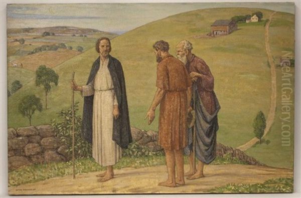 Christ And Disciples On An American Farmland Road - view 1