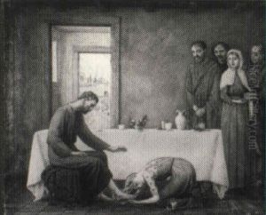 Mary Magdalen At The House Of Simon The Pharisee by Bryson Burroughs