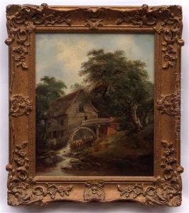 Wooded Landscape With Watermill by Robert Burrows