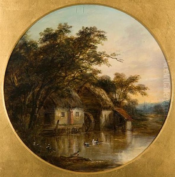 Watermill Beside The Gipping (+ Cottage Beside The Gipping; Pair) - view 1
