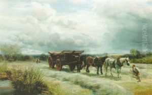 The Haymakers Near Henley In Arden, Warwickshire by Charles Thomas Burt