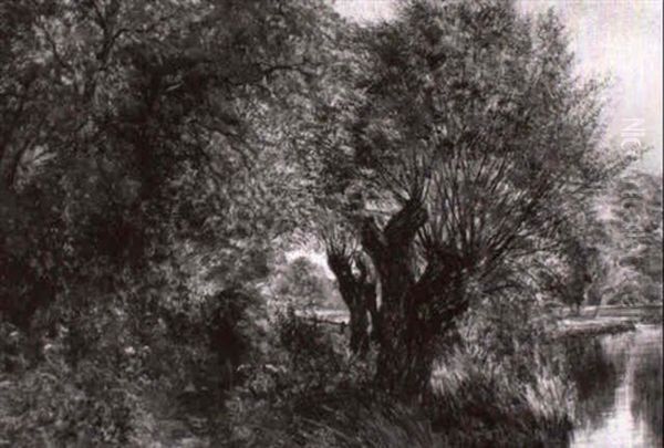 Fly Fisherman In Landscape - view 1