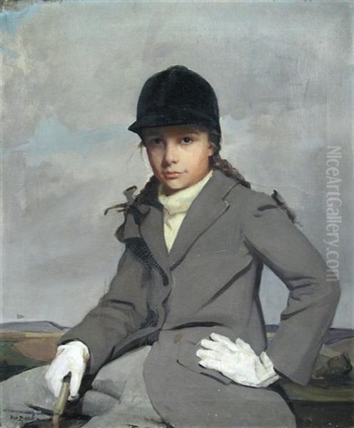 Portrait Of The Brigadier's Young Daughter, A Friend Of The Family, In Riding Jacket, And With Her Plaits In Ribbons - view 1
