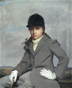 Portrait Of The Brigadier's Young Daughter, A Friend Of The Family, In Riding Jacket, And With Her Plaits In Ribbons