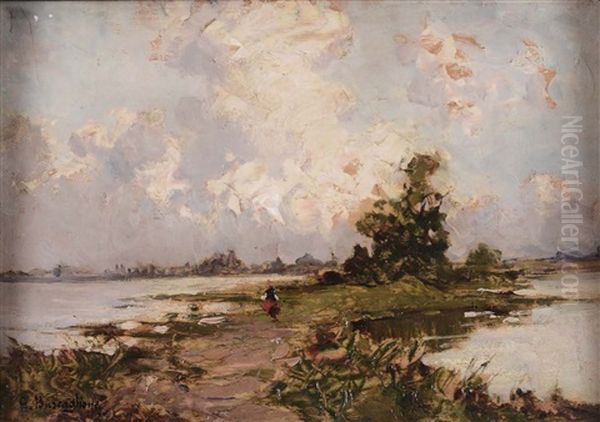 Paesaggio Lacustre Con Figure - view 1