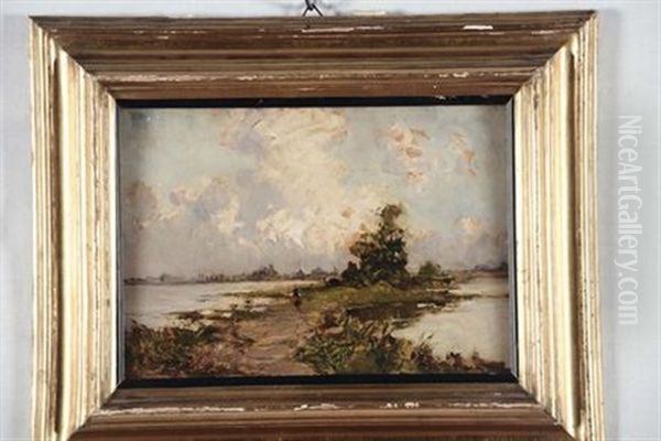 Paesaggio Lacustre Con Figure - view 1