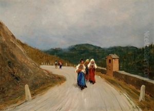 Spaziergangerin Auf Einem Hohenweg Bei Turin
