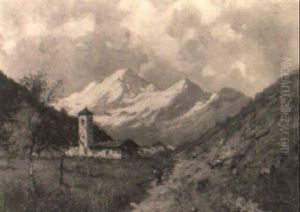 Paesaggio Montano Con Chiesetta by Giuseppe Buscaglione