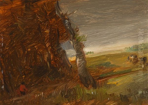 Waldlandschaft Mit Roter Figur - view 1