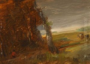 Waldlandschaft Mit Roter Figur