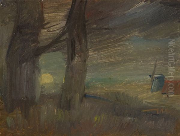 Mondlandschaft Mit Windmuhle - view 1