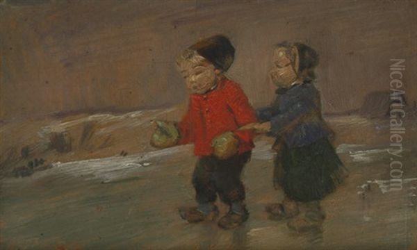 Zwei Kinder Auf Dem Eis - view 1