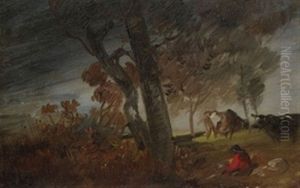 Herbstlandschaft Mit Rotjacke
