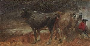 Hirt Mit Zwei Kuhen by Wilhelm Busch