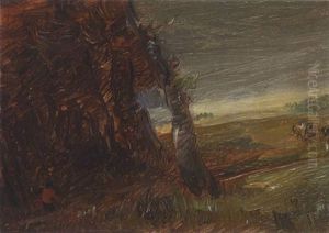 Herbstliche Waldrandlandschaft by Wilhelm Busch