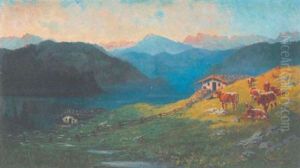 Abendsonne Uber Seelandschaft Abendsonne Uber Seelandschaft
