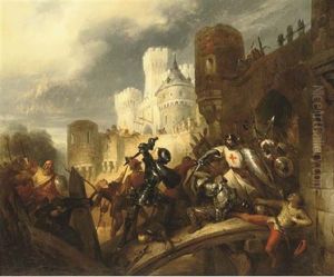 A Crusadors Battle by Gustave Buschmann