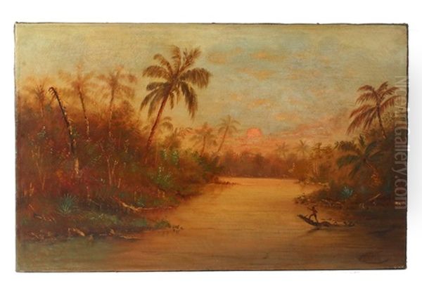 Native Hunting From A Canoe - view 1