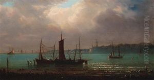 Fishing Boats In A Bay, Possibly Off Mendocino