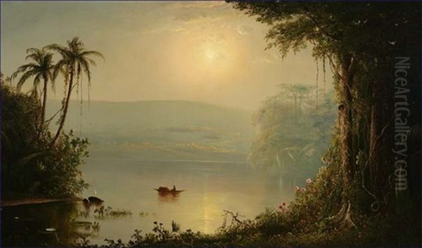 Punt In Tropical River Landscape - view 1