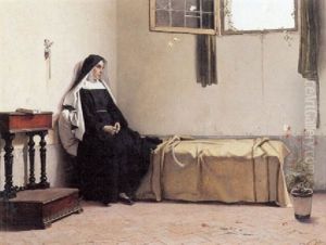 Ung Nonne Fordybet I Tanker Pa Sit Kammer by Luigi Busi