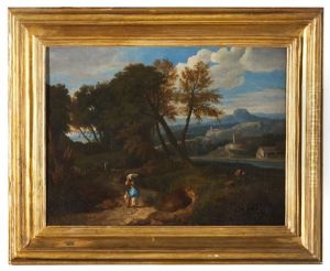 Vue De La Campagne Romaine by Giovanni Battista Busiri