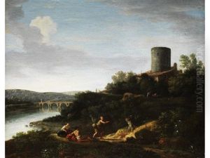 Italienische Ideallandschaft Mit Figurenstaffage