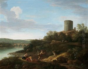 Paesaggio Con Il Tevere E Il Ponto Milvio (ponte Mollo)