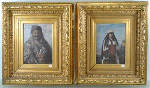 Couple Orientaliste (pair) by Joseph Emmanuel van den Bussche