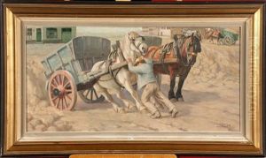 Paysan Et Sa Charette by Constant (Eugene) de Busschere