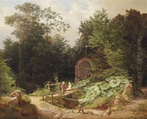 Children Playing In The Garden Of The Artist - view 1