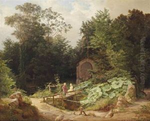 Children Playing In The Garden Of The Artist by Georg Heinrich Busse