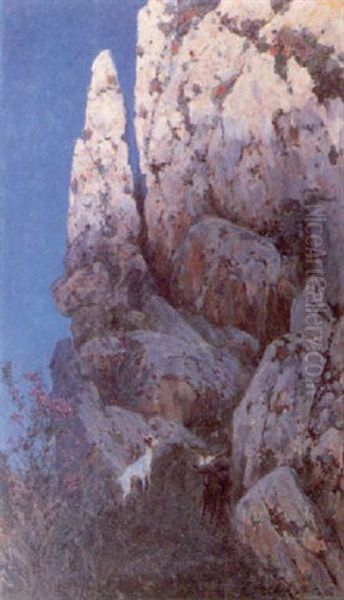 Bergziegen In Einer Felswand - view 1
