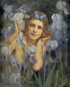 Wood Nymph Among Irises Wood Nymph Among Irises