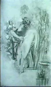 Nymphe Mit Faun by Gaston Bussiere