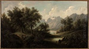 Paesaggio Con Figure by Vittorio Bussolino