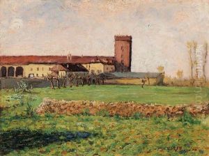 Paesaggio Con Antica Corte by Vittorio Bussolino