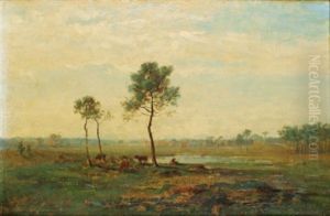 Paysage A La Mare by Charles Busson